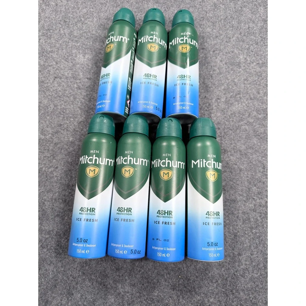 Lot of 7 Mitchum 48HR Protection Ice Fresh Antiperspirant Deodorant 5oz Spray